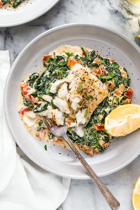 Photo of Icelandic Cod Florentine with Roasted Broccoli (LOW CARB)