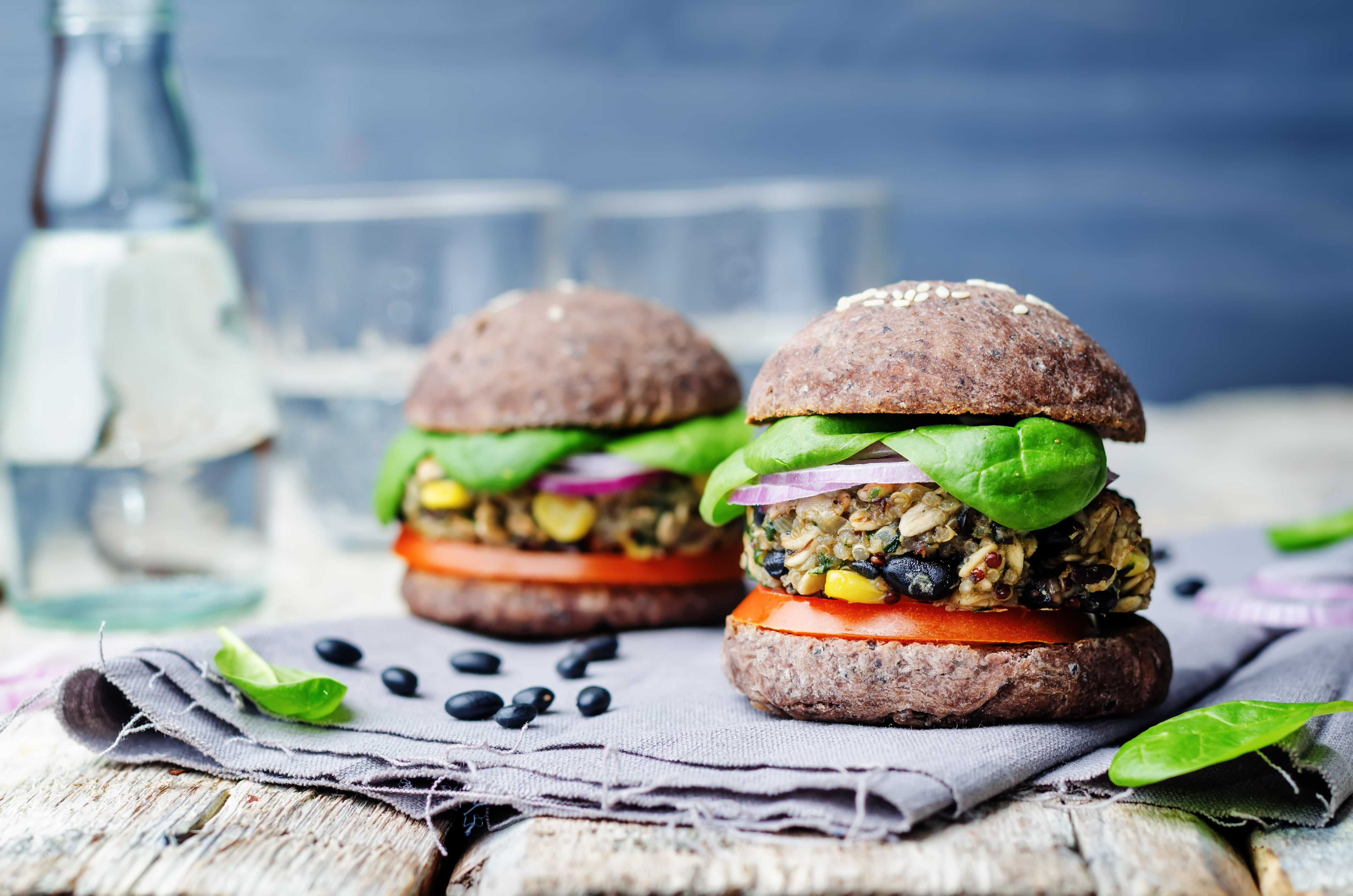 Photo of Tex-Mex Black Bean Burgers with Street Corn Salad
