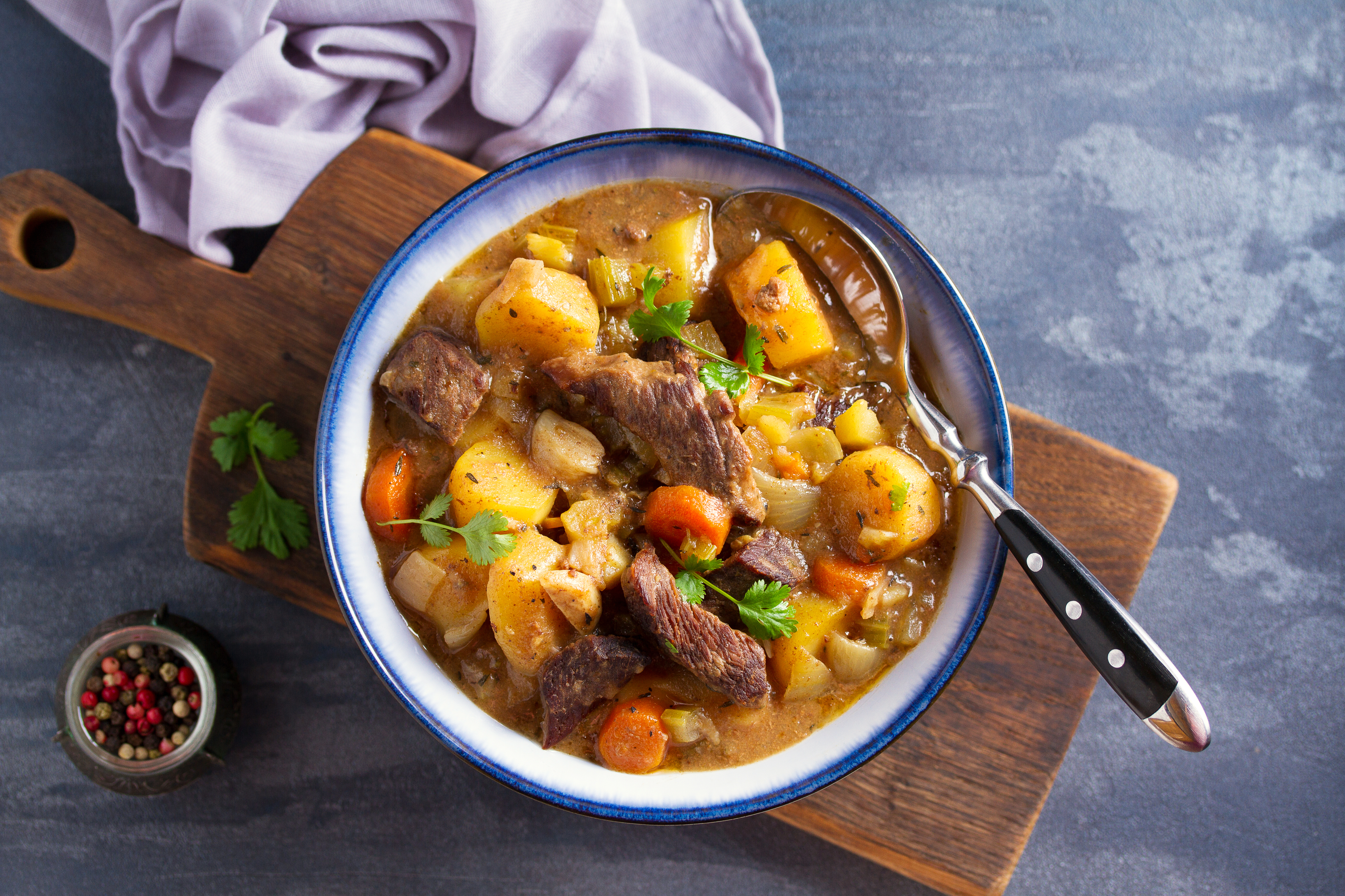 Photo of Guinness Beef Stew with Dinner Rolls