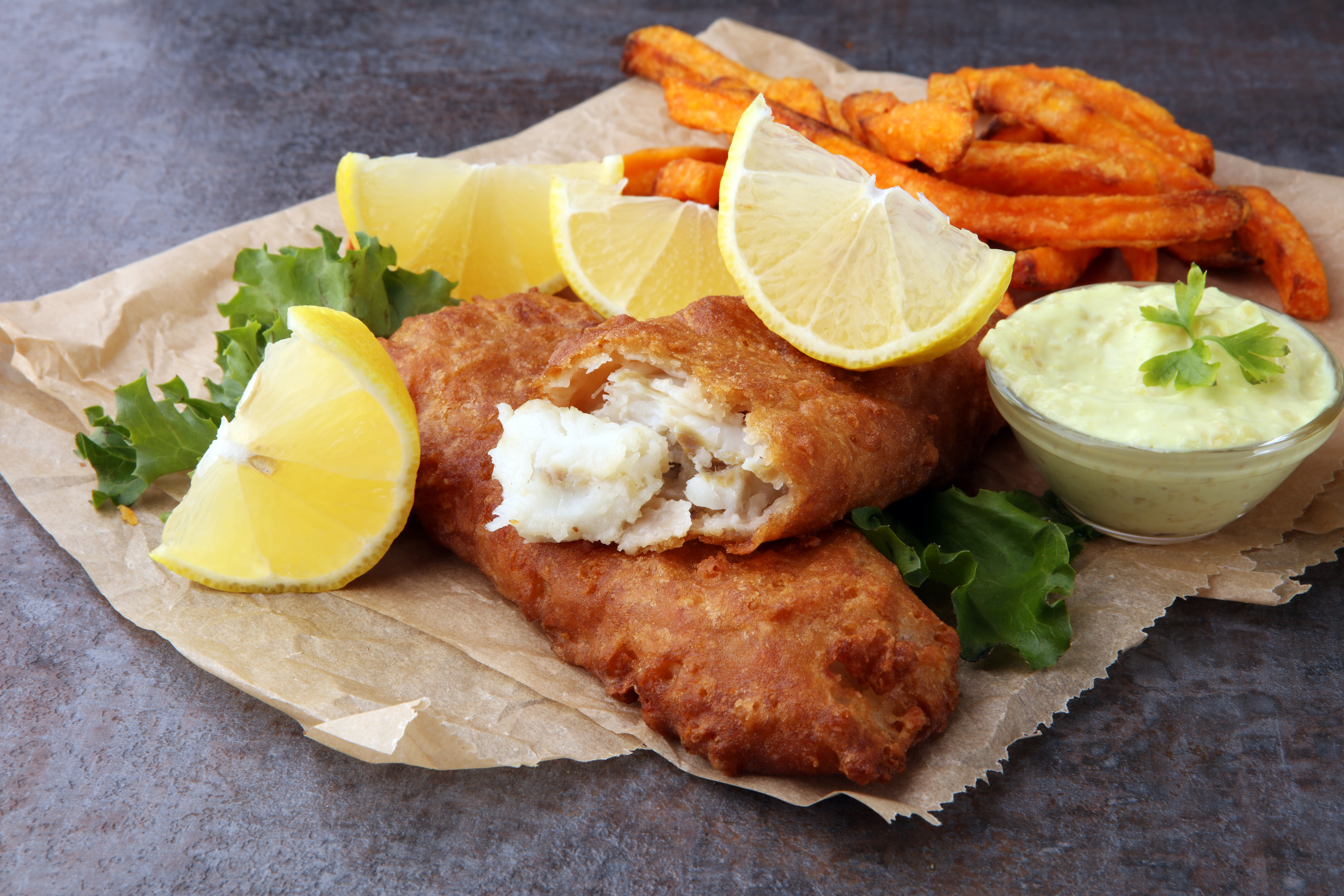 Photo of Crispy Cod & Sweet Potato Fries with Tartar Sauce