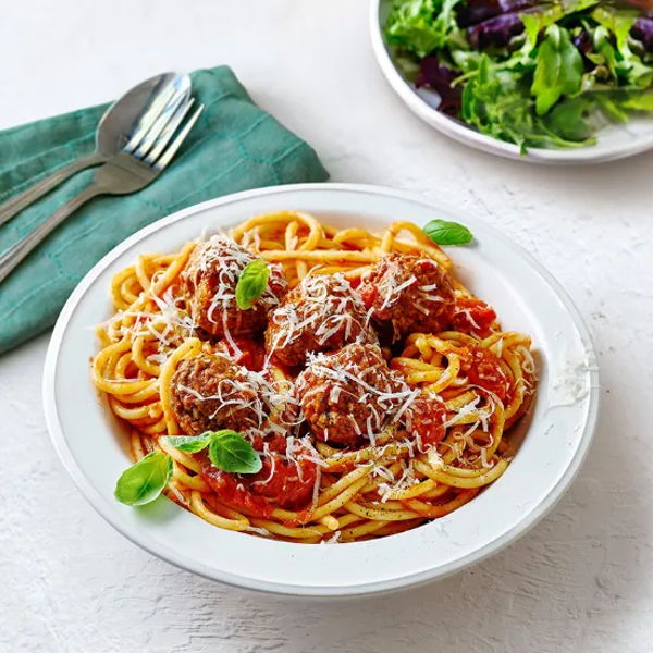 Photo of Prefare's "Spaghetti" and Meatballs and Salad