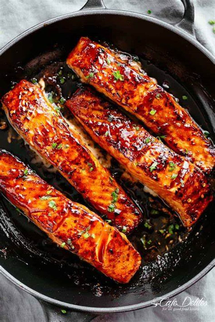 Photo of Bourbon Glazed Salmon & Southern Potato Salad