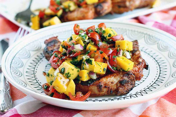 Photo of Hawaiian Pork Loin Chops with Tropical Salsa (GRILLABLE)