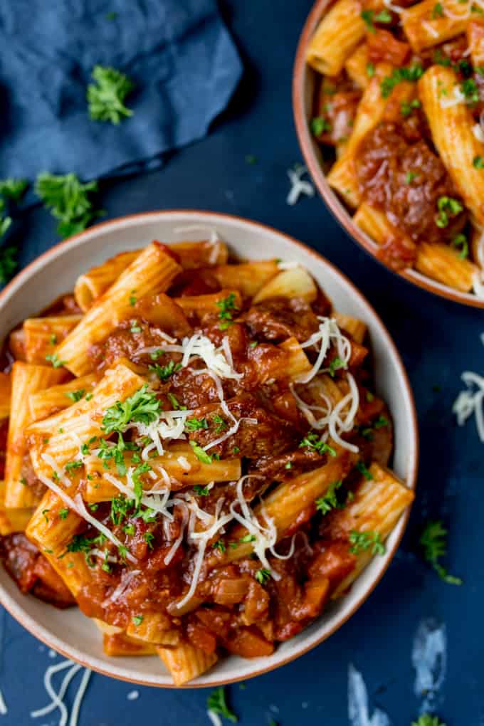 Photo of Spicy Sausage pasta with garlic bread 